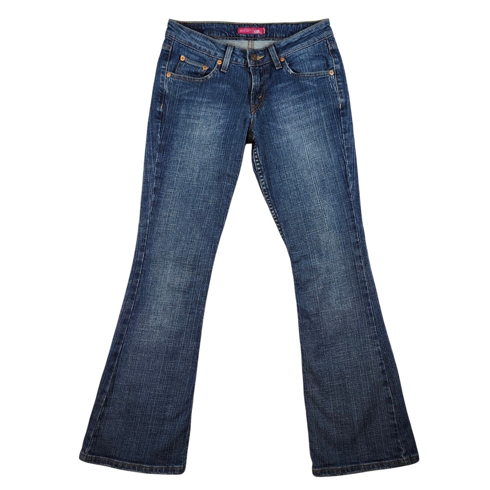 Levis 518 Superlow Bootcut Jeans Womens 30x28 Blue Medium Wash Good Y2K Low Rise